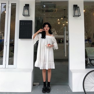 Váy babydoll trễ vai ulzzang