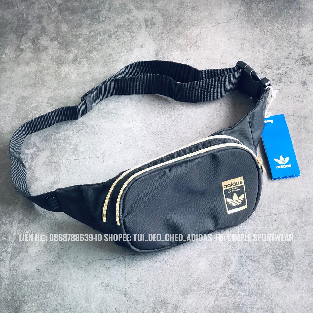 Túi Đeo Chéo FREESHIP️ Túi Chéo Nam Das Waist Bag Black Gold GF3200