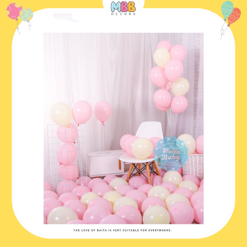 [TPHCM] Set 10 Bóng Bay Trang Trí Sinh Nhật Màu Pastel Size 10 Inch, Bóng Trang Trí Đám Cưới, Trung Thu Trăng Rằm