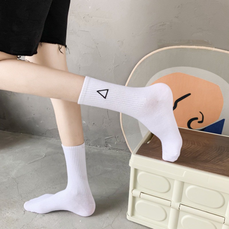 Vớ Tất Cổ Cao Squid Game Bắp Chân Đen Trắng Cotton Kháng Khuẩn Freesize Nam Nữ 36-44 MRSOCKS VC085