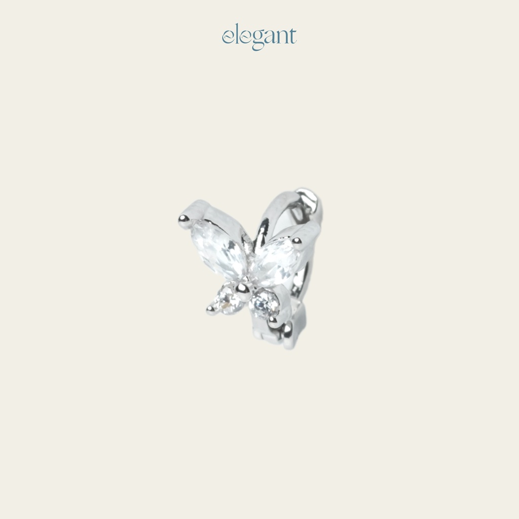 Khuyên tai vòng đá nhỏ CRYSTAL BUTTERFLY HOOP Elegant