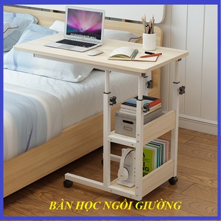 Bàn Học Ngồi Giường, Bàn Sinh Viên,  Làm Việc Có Bánh Xe Và Giá Sách Đa Năng