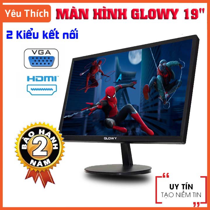 Màn Hình Máy Tính Gaming Giá Rẻ Glowy GL19, màn hình máy tính 19 inch 1440x900 HD+ 16.7 triệu màu chân thật từng chi tết