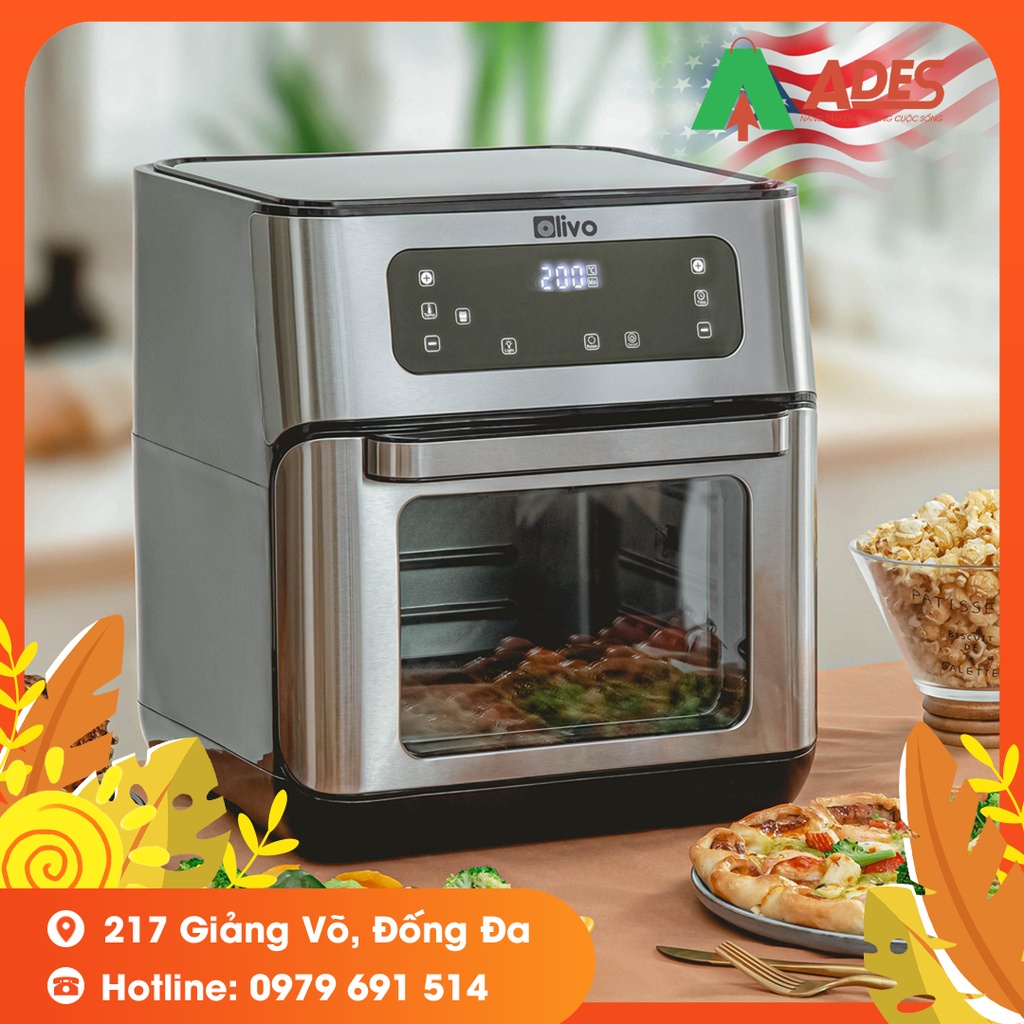 Nồi Chiên Không Dầu Olivo AF12 - BẢO HÀNH CHÍNH HÃNG 24 THÁNG - THƯƠNG HIỆU MỸ - DUNG TÍCH LỚN