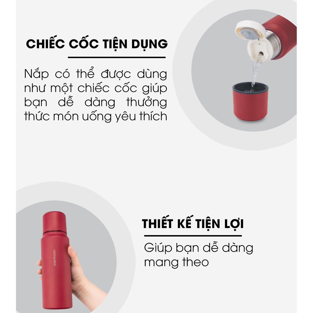 Bình giữ nhiệt Lock&Lock Heartwarming Vacuum Botte 500ml LHC1473 (3 màu) | BigBuy360 - bigbuy360.vn