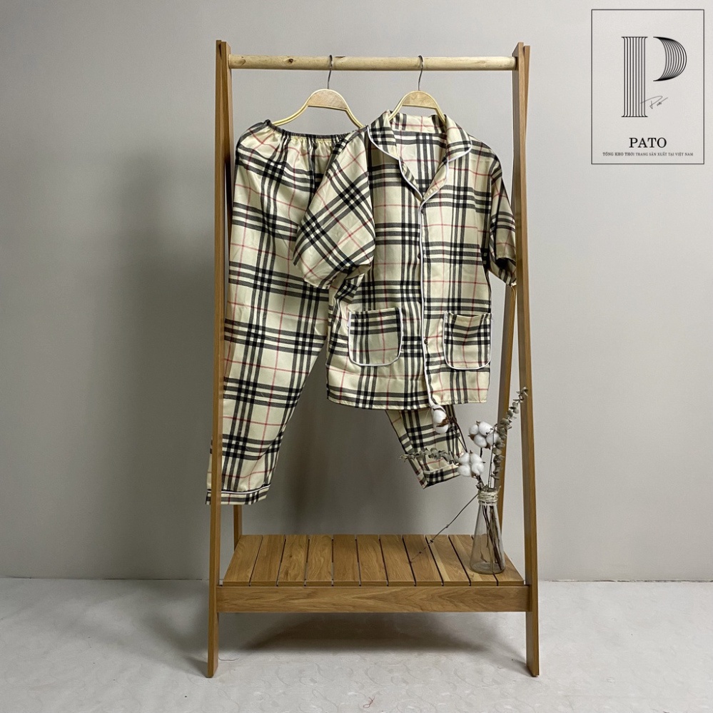 Bộ pijama viền tay ngắn quần dài cực đáng yêu, chất liệu kate giặt không phai không nhàu (ảnh shop chụp) | BigBuy360 - bigbuy360.vn
