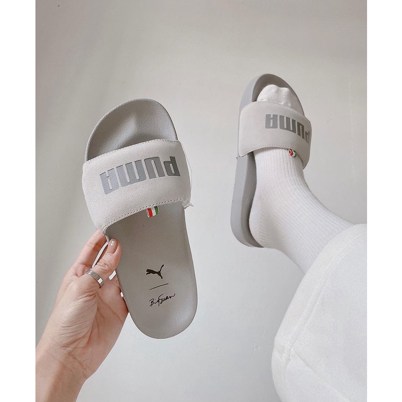 Dép Puma Quai Ngang Quai Da Lộn Mềm Mịn Full Size Màu Xám Hồng Đen