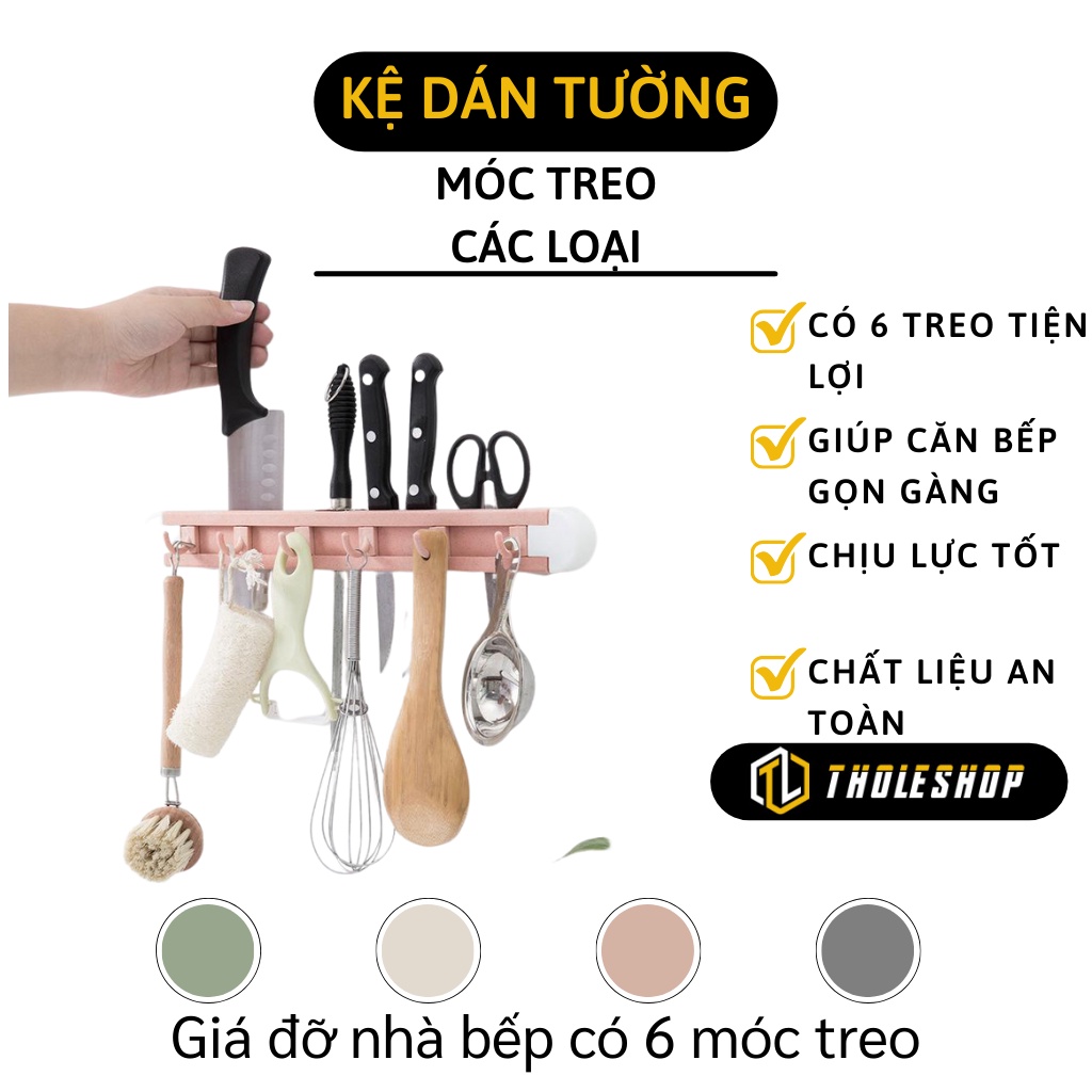 Kệ Treo Dao Kéo - Giá Cài Dao Dán Tường Kèm Móc Để Đồ, Vật Dụng Nhà Bếp Gọn Gàng 8391