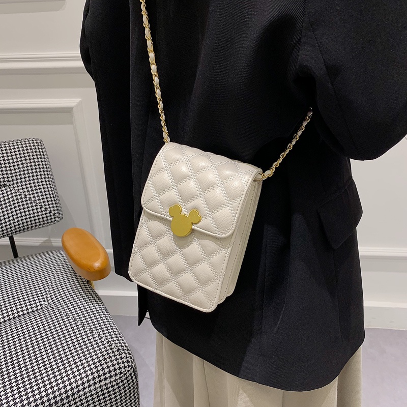 IELGY Túi Đeo Vai Hình Vuông Cỡ Nhỏ Phối Dây Xích Thời Trang Cho Nữ Dễ Phối Đồ