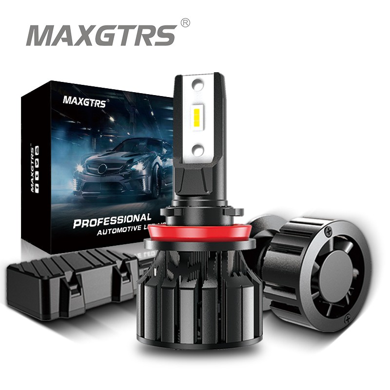 Set 2 bóng đèn pha led MAXGTRS M2P H1 H4 H7 LED H8 H11 HB3 9005 HB4 9006 70W kích thước nhỏ 12V cho ô tô