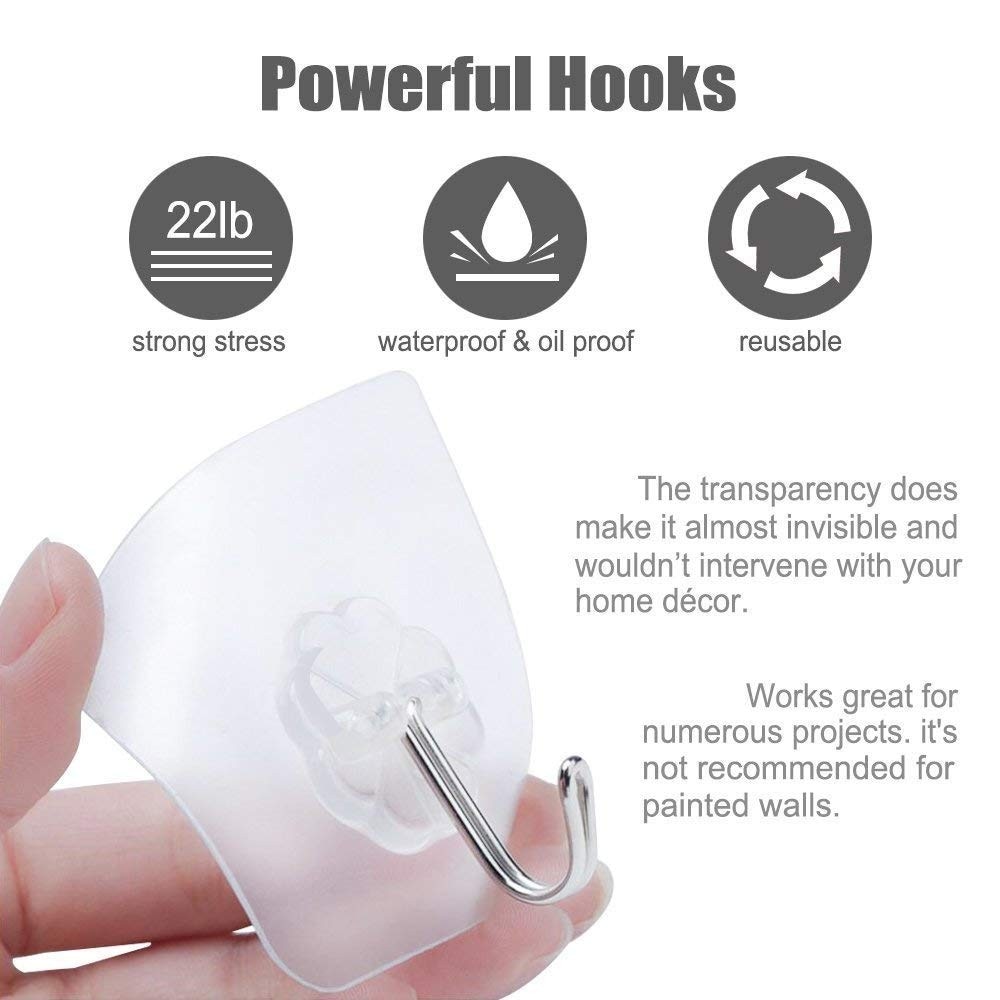 Set 10 móc treo đồ dán tường bằng thép không gỉ chống thấm nước