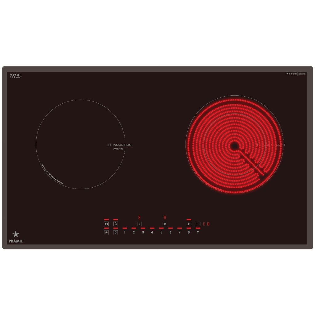 Bếp điện từ Pramie PRTH-2101 đôi tinh tế không kén nồi - Bếp từ hồng ngoại, lắp âm cần CB