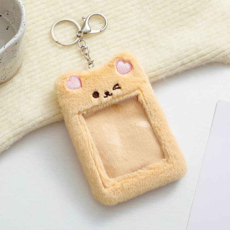 Youyo Ví Đựng Thẻ ID / Thẻ Ngân Hàng / Móc Khóa Hình Gấu Nhồi Bông Dễ Thương