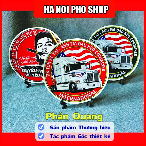 03 Tem Đi Yêu Nghề &amp; Đầu Kéo DONGENG KX TikTok Xe Tải, Logo Phản quang chống nước - HNP Studio Shop