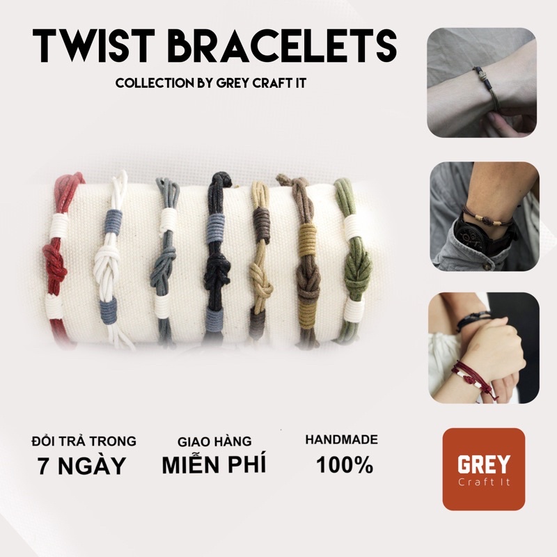 Vòng tay Twist Retro UNISEX Style Độc Lạ | Phù hợp mix nhiều vòng Handmade 100% Miễn phí ship sửa đổi trả & Order riêng