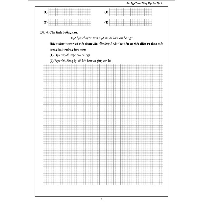 Sách - Bài Tập Tuần Tiếng Việt 4 - Tập 1 (1 cuốn)