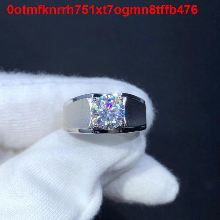 ⊙♣Nhẫn kim cương Moissanite nam 1 Carat mờ