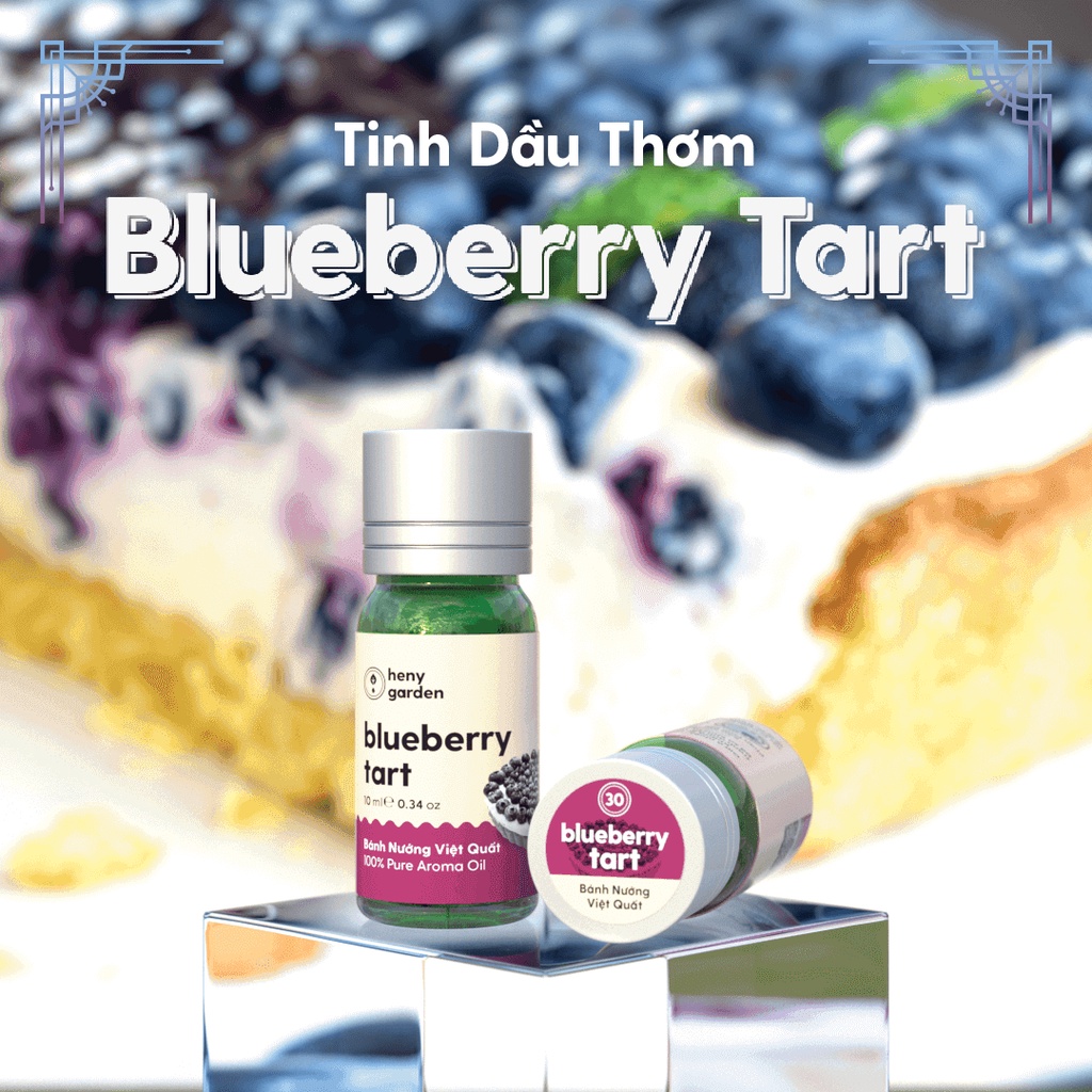 Tinh Dầu Phối Hương Blueberry Tart (Ngọt) Xông Thơm Phòng, Làm Nến Thơm Thiên Nhiên Heny Garden 10mL