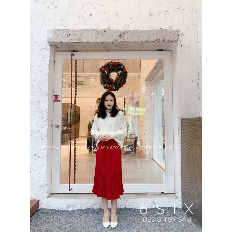 Chân váy dập ly xoè quạt hàng thiết kế cạp kéo khoá (5 màu) | BigBuy360 - bigbuy360.vn