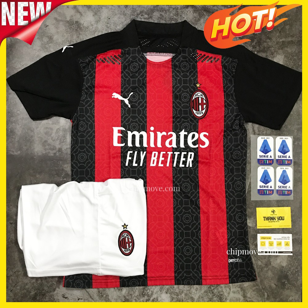 [FREESHIP] Bộ áo bóng đá AC Milan Đỏ sọc đen mùa giải mới 2020 đỏ sân nhà Thái cao cấp