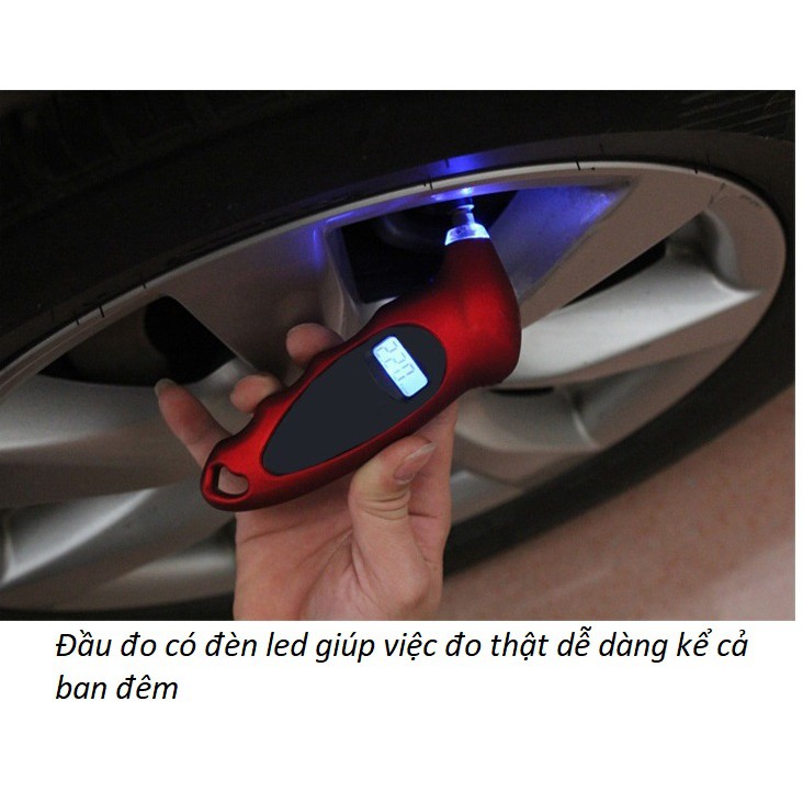 THANH LÝ,HƠI XƯỚC Máy đo áp suất điện tử lốp xe máy ô tô có đèn led dùng được ban đêm hiển thị 4 loại đơn vị đo lường