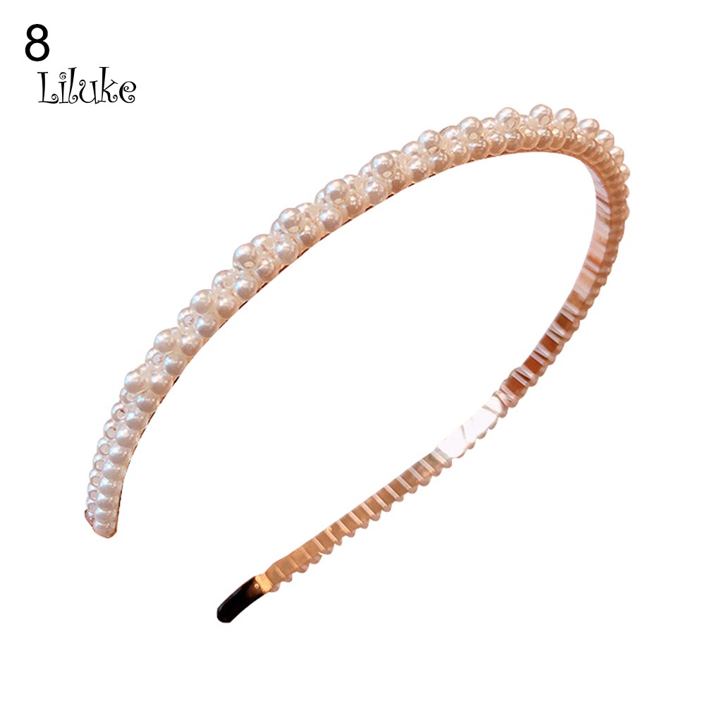 Băng Đô Cài Tóc Đính Hạt Ngọc Trai Giả Thanh Lịch Cho Nữ