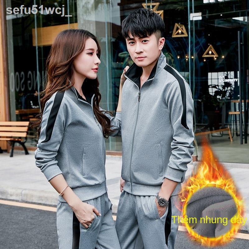 ■✸[Đảm bảo không bóng] Bộ quần áo thể thao nam mùa xuân và mùa thu chạy bộ thời trang nữ dài tay cặp đôi áo len giản dị | BigBuy360 - bigbuy360.vn