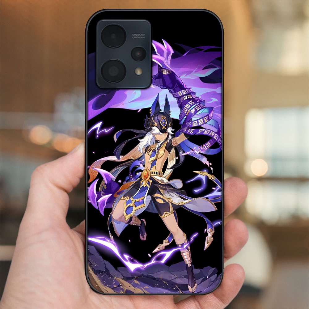 Ốp lưng Realme 9, 9 Pro, 9 Pro Plus viền đen in hình Cyno Genshin Impact