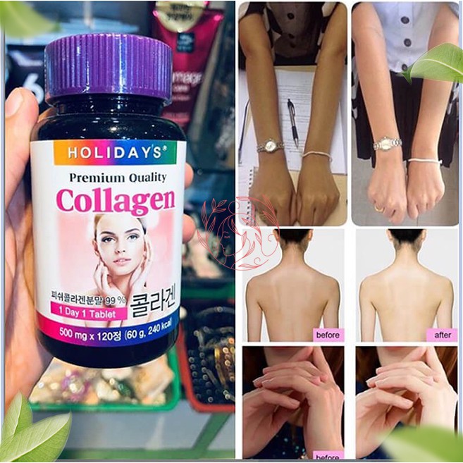 VIÊN UỐNG COLLAGEN WHITE HOLIDAYS TRẮNG DA, CHỐNG LÃO HÓA HOLIDAYS PREMIUM QUALITY COLLAGEN 120V | CHÍNH HÃNG HÀN QUỐC