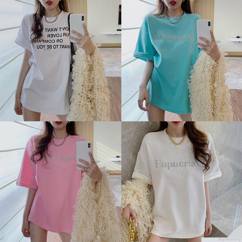 Áo thun nữ ngắn tay in chữ