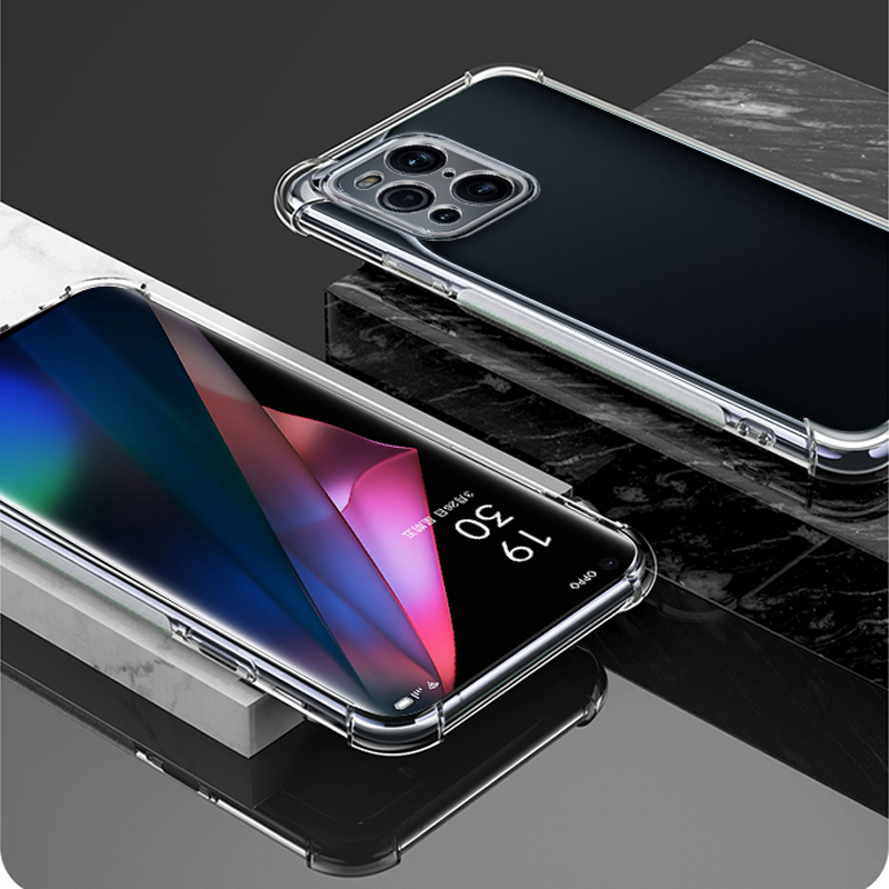 Ốp Điện Thoại Silicon Trong Suốt Chống Rơi Cho OPPO Find X5 X3 Pro Lite Reno 7 6 5 4 Pro 5G 4G A94 A15 A15S A53 A93 A92 A52