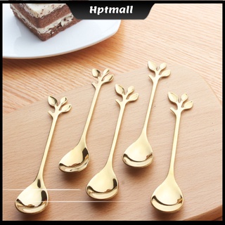 Unique Stainless Steel Leaf Shape Handle Coffee Spoon/Fork Kitchen Tableware