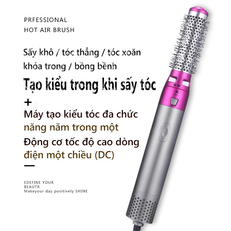 Máy sấy tóc đa năng 5 in 1 kiêm máy làm tóc, uốn, duỗi, làm xoăn tự động không hư hại tóc