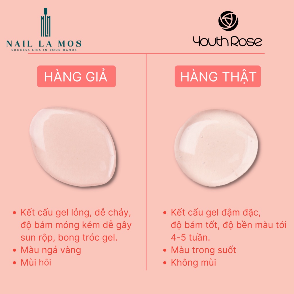 Base top hoa hồng Youth Rose chính hãng - gel liên kết, top phủ bóng, cứng móng chuyên dụng cho dân làm móng