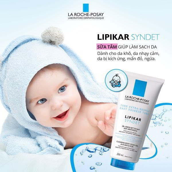 Sửa rửa mặt và tắm La Roche Posay Lipikar Syndet AP+ làm sạch da, làm dịu, cung cấp độ ẩm và bảo vệ da