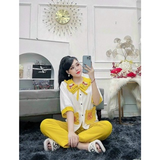 Đồ bộ nữ, bộ mặc nhà tiểu thư có túi 2 bên dễ thương