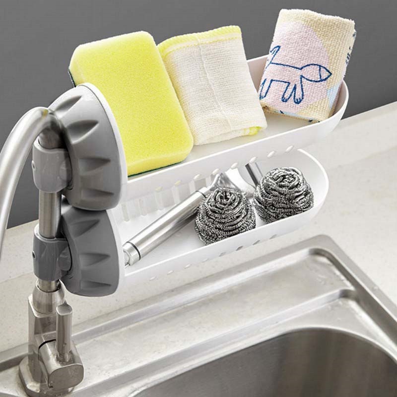 Giá đỡ gắn vòi nước ở bồn rửa chén không cần khoan đa năng tiện dụng cho gia đình