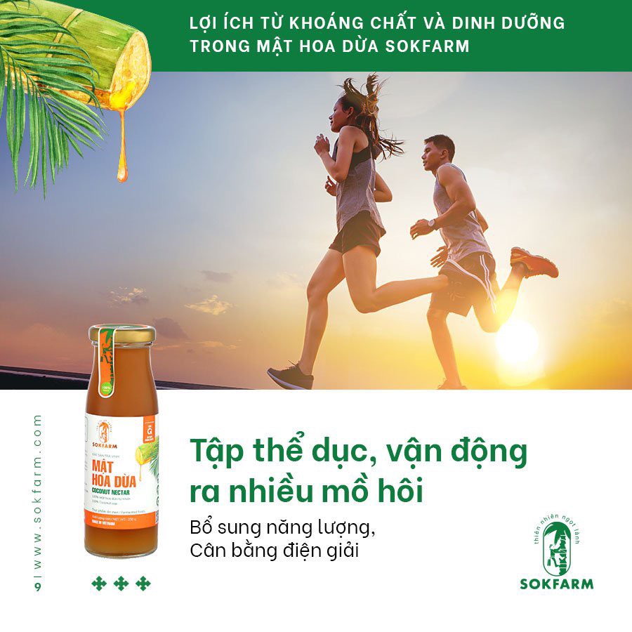 [CHÍNH HÃNG] Mật hoa dừa sokfarm hũ 65gr, ổn định đường huyết, bù điện giải, giảm sốt, cân bằng PH dạ dày