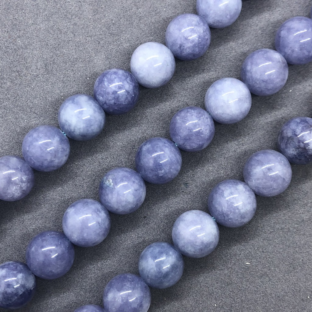 Chuỗi Hạt Đá Chalcedony Tím Tự Nhiên 4-14mm Dùng Làm Đồ Trang Sức Thủ Công