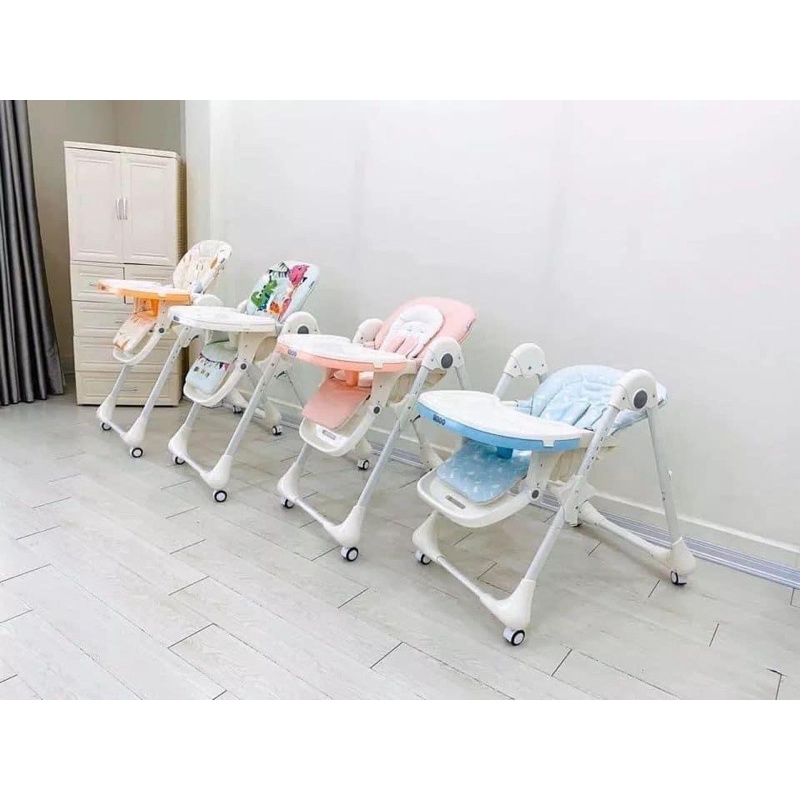 Ghế ăn dặm cao cấp Umoo kid nâng hạ cao có bánh xe