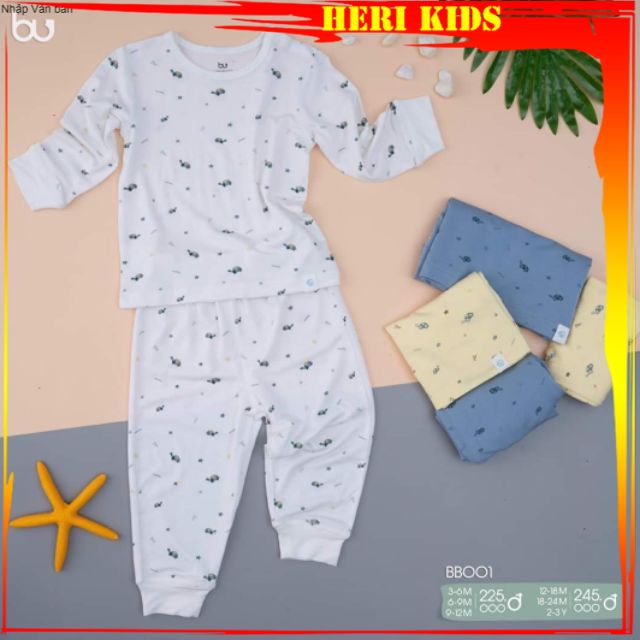 Bộ dài tay BU sợi tre họa tiết rùa 3m - 3Y