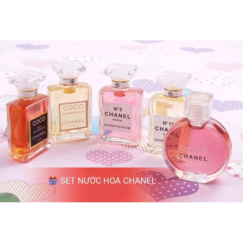 Nước Hoa Nữ Mini 5 Chai Chenal - Sét Nước Hoa Mini 5 Chai