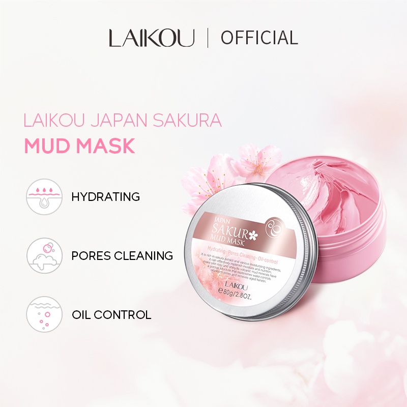 Mặt Nạ Bùn Hoa Anh Đào LAIKOU Kiểm Soát Dầu Làm Sạch Sâu 90g