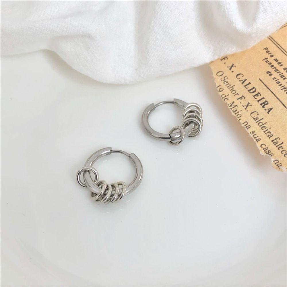 Khuyên Tai Thép Không Gỉ Dạng Cuộn Phong Cách Punk Thời Trang Cho Nam Và Nữ