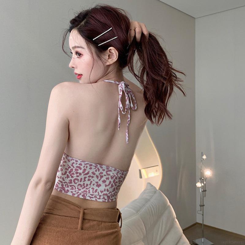 Áo Hai Dây Dáng Ôm Họa Tiết Da Báo Quyến Rũ Cho Nữ