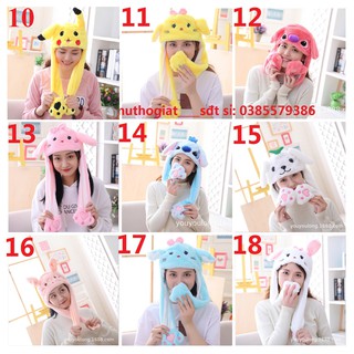 Mũ tai thỏ giật Kpop 9 mẫu (Set thứ 2) - Hàng sẵn - Có bán sỉ