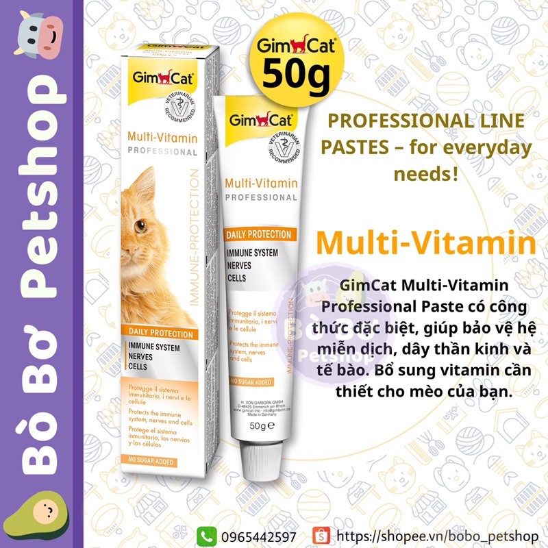 Gel dinh dưỡng cho mèo GimCat Multi-Vitamin - bổ sung vitamin 50r