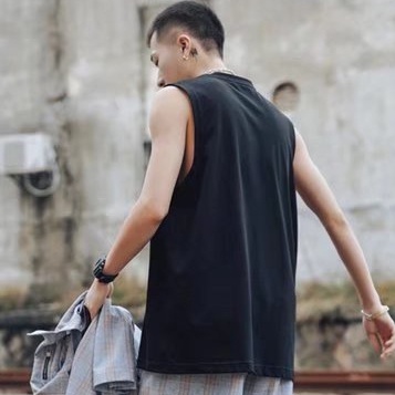 Áo Thun Thể Thao Không Tay Dáng Rộng Màu Sắc Đơn Giản Dành Cho Nam