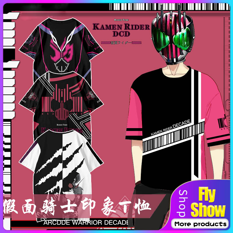Áo Thun Tay Lỡ In Hình Kamen Rider Phong Cách Nhật Bản