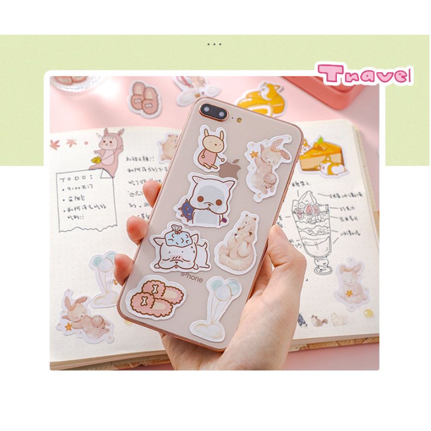 Gói hình dán sticker cute trang trí - nhãn dán decor bình nước đồ dùng học tập dễ thương